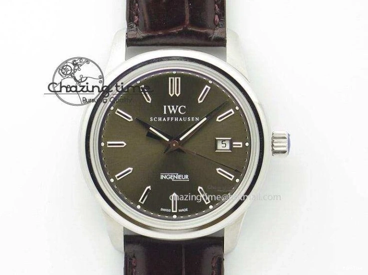 MIROTIME 0601 Pilot Chrono SS IW387808 CF3 ZF 1:1 Best Edition On Brown Leather Strap A Soft 7328